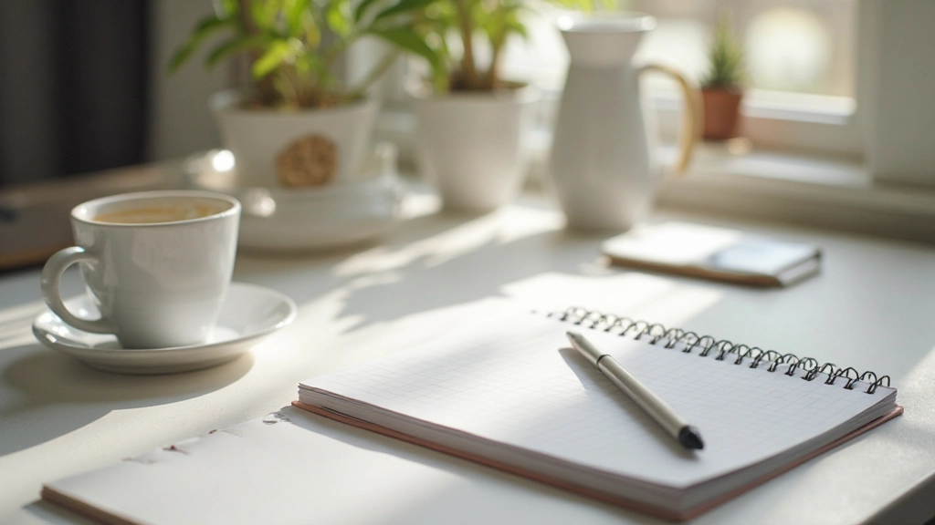 Moderner Arbeitsplatz für Morgenplanung